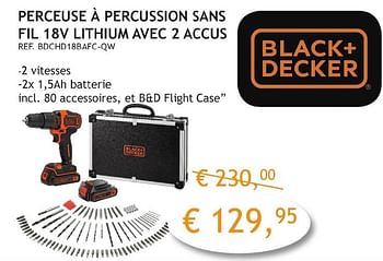 Promoties Black + decker perceuse à percussion sans fil 18v lithium avec 2 accus - Black & Decker - Geldig van 03/10/2016 tot 31/10/2016 bij Crea Home