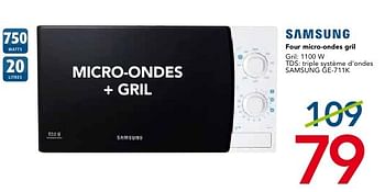 Promotions Samsung four micro-ondes gril - Samsung - Valide de 01/10/2016 à 31/10/2016 chez Kitchenmarket