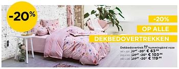 Promotions Dekbedovertrek pip studio hummingbird roze - Pip Studio - Valide de 01/10/2016 à 31/10/2016 chez Molecule