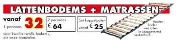 Promoties Lattenbodems + matrassen - Huismerk - EmDecor - Geldig van 01/10/2016 tot 31/10/2016 bij Emdecor