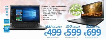Promotions Lenovo b50-50 notebook - Lenovo - Valide de 01/10/2016 à 16/11/2016 chez Compudeals