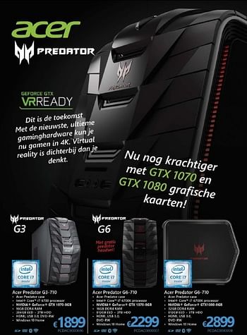 Promotions Acer predator g3-710 - Acer - Valide de 01/10/2016 à 16/11/2016 chez Compudeals