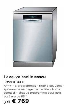 Promotions Lave-vaisselle bosch sms88ti26eu a+++ - Bosch - Valide de 01/10/2016 à 31/10/2016 chez Molecule