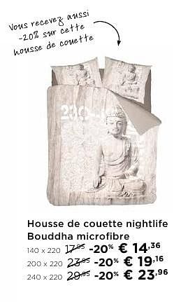 Promoties Housse de couette nightlife bouddha microfibre - Huismerk - Molecule - Geldig van 01/10/2016 tot 31/10/2016 bij Molecule