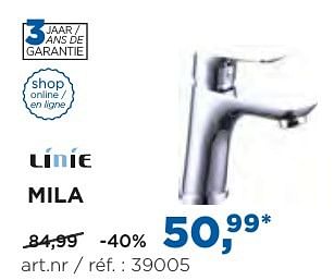 Promotions Mila wastafelkranen - robinets de lavabo - Linie - Valide de 04/10/2016 à 29/10/2016 chez X2O