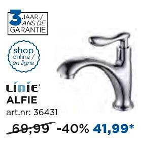 Promoties Alfie koudwaterkranen - robinets d`eau froide - Linie - Geldig van 04/10/2016 tot 29/10/2016 bij X2O