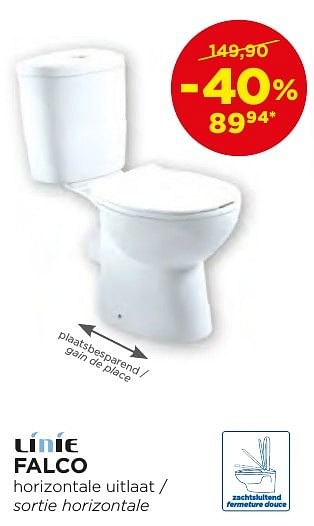 Promoties Falco staande toiletten - toilettes à poser - Linie - Geldig van 04/10/2016 tot 29/10/2016 bij X2O