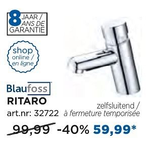 Promoties Ritaro koudwaterkranen - robinets d`eau froide - Blaufoss - Geldig van 04/10/2016 tot 29/10/2016 bij X2O