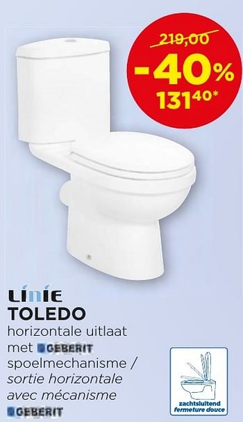 Promoties Toledo staande toiletten - toilettes à poser - Linie - Geldig van 04/10/2016 tot 29/10/2016 bij X2O