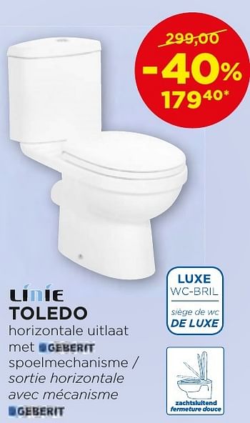 Promotions Toledo staande toiletten - toilettes à poser - Linie - Valide de 04/10/2016 à 29/10/2016 chez X2O