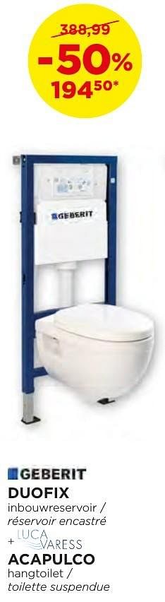 Promotions Duofix hangtoiletten - toilettes suspendues - Geberit - Valide de 04/10/2016 à 29/10/2016 chez X2O
