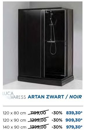 Promotions Artan douchecabines - cabines de douche zwart - noir - Luca varess - Valide de 04/10/2016 à 29/10/2016 chez X2O