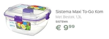 Promoties Sistema maxi to-go kom - Sistema - Geldig van 08/10/2016 tot 12/11/2016 bij ShopWillems
