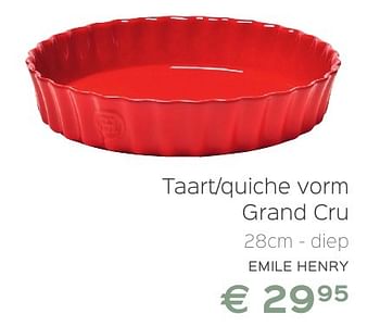 Promotions Emile henry taart-quiche vorm grand cru - Emile Henry - Valide de 08/10/2016 à 12/11/2016 chez ShopWillems