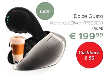 Promotions Krups dolce gusto movenza zilver kp600e10 - Krups - Valide de 08/10/2016 à 12/11/2016 chez ShopWillems
