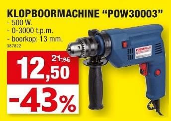 Promoties Powerplus klopboormachine pow30003 - Powerplus - Geldig van 12/10/2016 tot 23/10/2016 bij Hubo