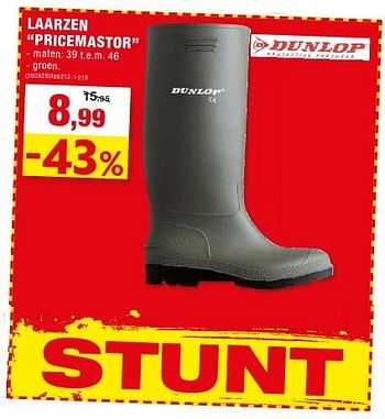 Promoties Laarzen pricemastor - Dunlop - Geldig van 12/10/2016 tot 23/10/2016 bij Hubo