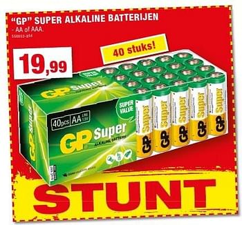 Promotions Gp super alkaline batterijen - GP - Valide de 12/10/2016 à 23/10/2016 chez Hubo