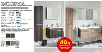 Promoties Badkamermeubel - meuble salle de bains bèta - Storke - Geldig van 04/10/2016 tot 29/10/2016 bij X2O
