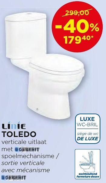 Promotions Toledo staande toiletten - toilettes à poser - Linie - Valide de 04/10/2016 à 29/10/2016 chez X2O