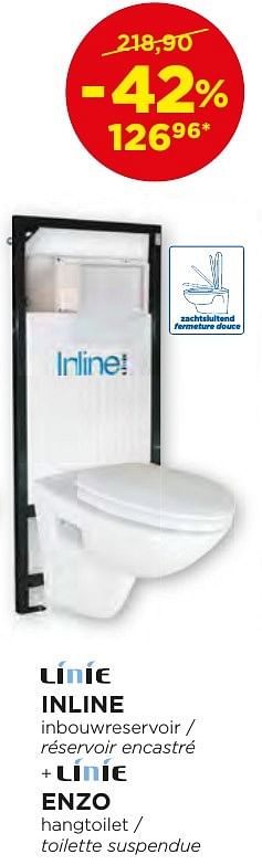 Promotions Inline hangtoiletten - toilettes suspendues - Linie - Valide de 04/10/2016 à 29/10/2016 chez X2O