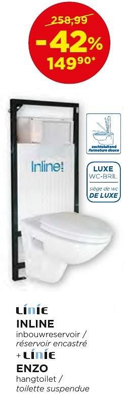 Promoties Inline hangtoiletten - toilettes suspendues - Linie - Geldig van 04/10/2016 tot 29/10/2016 bij X2O
