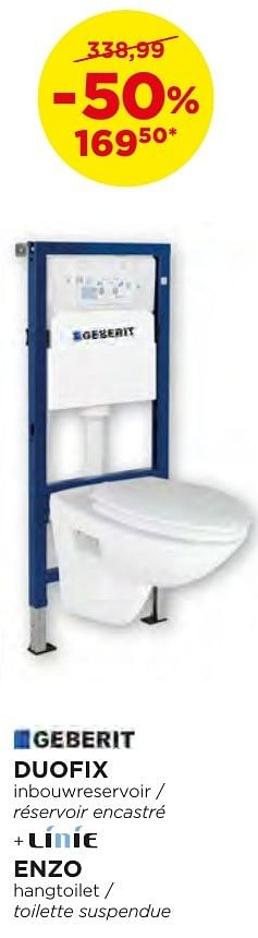 Promotions Duofix hangtoiletten - toilettes suspendues - Geberit - Valide de 04/10/2016 à 29/10/2016 chez X2O
