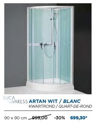 Promotions Artan douchecabines - cabines de douche wit - blanc - Luca varess - Valide de 04/10/2016 à 29/10/2016 chez X2O