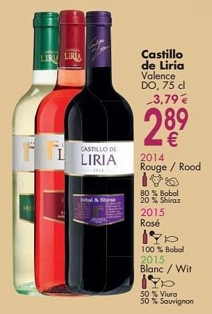 Promoties Castillo de liria valence - Rode wijnen - Geldig van 03/10/2016 tot 31/10/2016 bij Cora