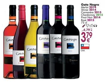Promoties Gato negro merlot 2014 - Rode wijnen - Geldig van 03/10/2016 tot 31/10/2016 bij Cora
