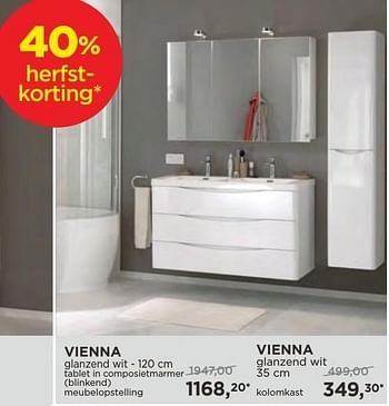 Promoties Vienna badkamermeubelen - Storke - Geldig van 04/10/2016 tot 29/10/2016 bij X2O