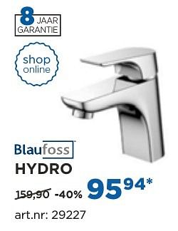 Promoties Hydro wastafelkranen - Blaufoss - Geldig van 04/10/2016 tot 29/10/2016 bij X2O