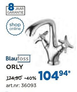 Promoties Orly wastafelkranen - Blaufoss - Geldig van 04/10/2016 tot 29/10/2016 bij X2O