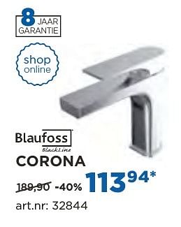 Promoties Corona wastafelkranen - Blaufoss - Geldig van 04/10/2016 tot 29/10/2016 bij X2O