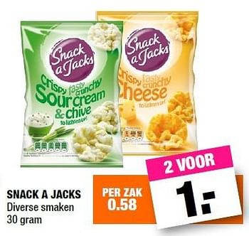 Promoties Snack a jacks crispy tasty crunchy - Snack a Jacks - Geldig van 10/10/2016 tot 23/10/2016 bij Big Bazar