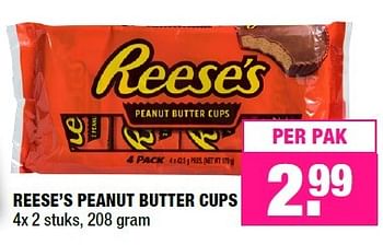 Promoties Reese`s peanut butter cups - Reeses - Geldig van 10/10/2016 tot 23/10/2016 bij Big Bazar