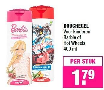 Promoties Douchegel barbie of hot wheels - Mattel - Geldig van 10/10/2016 tot 23/10/2016 bij Big Bazar