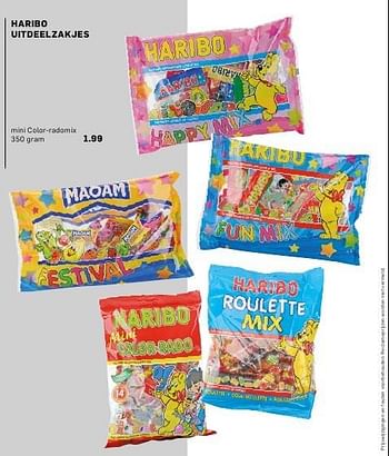 Promotions Haribo uitdeelzakjes mini color-radomix - Haribo - Valide de 06/10/2016 à 30/10/2016 chez Action