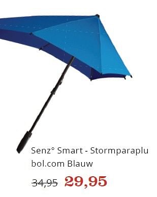 Promoties Senz smart - stormparaplu - Huismerk - Bol.com - Geldig van 07/10/2016 tot 03/11/2016 bij Bol.com