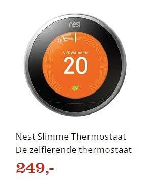 Promotions Nest slimme thermostaat de zelflerende thermostaat - Nest - Valide de 07/10/2016 à 03/11/2016 chez Bol.com