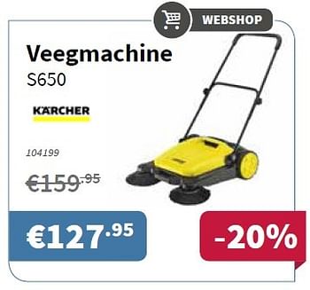 Promoties Kärcher veegmachine s650 - Kärcher - Geldig van 06/10/2016 tot 19/10/2016 bij Cevo Market