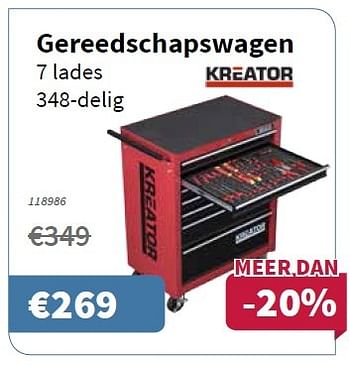 Promoties Kreator gereedschapswagen - Kärcher - Geldig van 06/10/2016 tot 19/10/2016 bij Cevo Market
