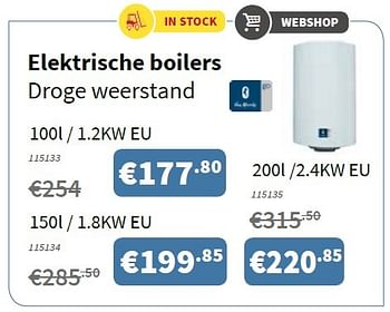 Promotions Elektrische boilers droge weerstand - Van Marcke - Valide de 06/10/2016 à 19/10/2016 chez Cevo Market