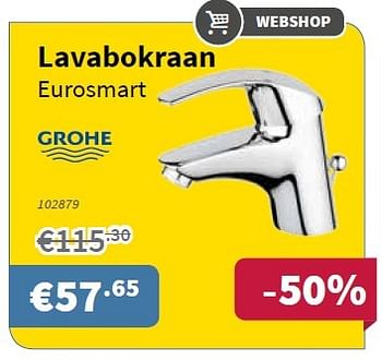 Promoties Lavabokraan eurosmart - Grohe - Geldig van 06/10/2016 tot 19/10/2016 bij Cevo Market