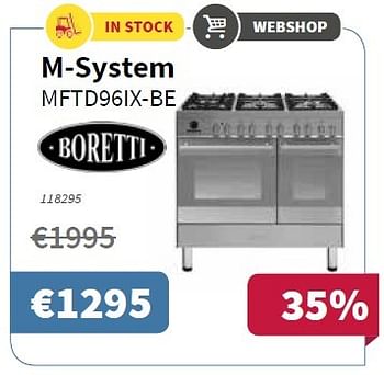 Promoties M-system mftd96ix-be - Boretti - Geldig van 06/10/2016 tot 19/10/2016 bij Cevo Market