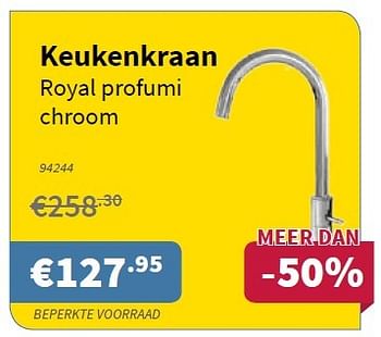 Promoties Keukenkraan royal profumi chroom - Huismerk - Cevo - Geldig van 06/10/2016 tot 19/10/2016 bij Cevo Market