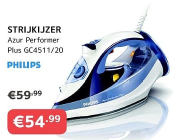 Promoties Philips strijkijzer azur performer plus gc4511-20 - Philips - Geldig van 06/10/2016 tot 19/10/2016 bij Cevo Market