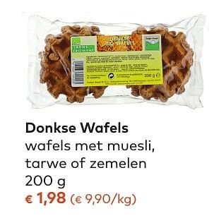 Promoties Donkse wafels wafels met muesli, tarwe of zemelen - Huismerk - Bioplanet - Geldig van 05/10/2016 tot 01/11/2016 bij Bioplanet