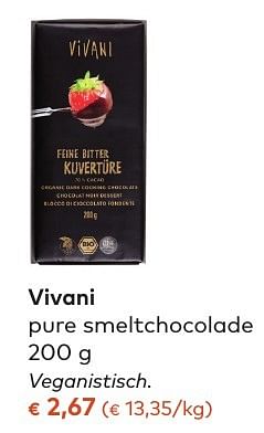 Promotions Vivani pure smeltchocolade - Vivani - Valide de 05/10/2016 à 01/11/2016 chez Bioplanet