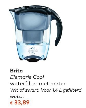 Promoties Brita elemaris cool waterfilter met meter - Brita - Geldig van 05/10/2016 tot 01/11/2016 bij Bioplanet
